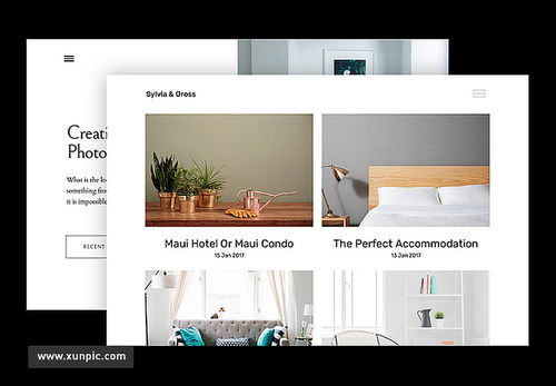 时尚现代家居装饰室内设计工作室企业公司推广网页模板PortFolio Kit 网页设计 网页设计